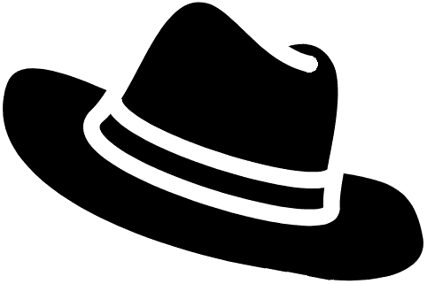 An icon of a stylish black fedora